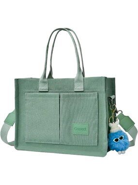 Women Green Crossbody Tote Bag Pockets Laptop Work Shoulder Bag